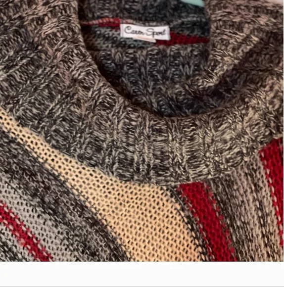 Caren‎ Sport Cozy Multicolor Striped Shrug Poncho Sweater size 2X - Picture 2 of 10